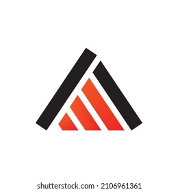 A and E letter logo vector with black and orange color