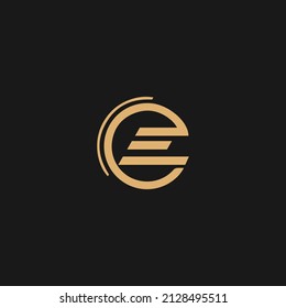 Vector de logotipo de letra E, concepto inicial de logotipo de círculo E