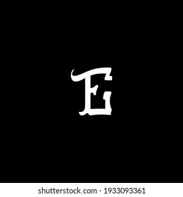 E letter logo vector design on black color background. e alphabet