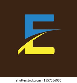 E Letter logo with vector file various color