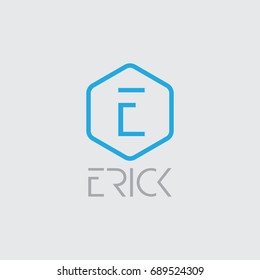 E letter logo vector icon.