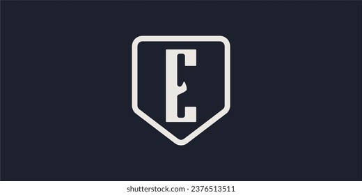 E Letter Logo Vector Template Abstract Monogram Symbol . letter E inside the shield  Letter Usable for Best modern, business, company, corporate, premium, sport, technology And future creative logo