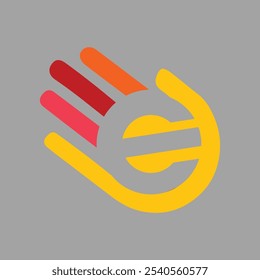 E Letter Logo Waving hand concept