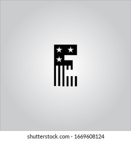 E letter logo with white background.The american style.Letter icon design.The black letter.