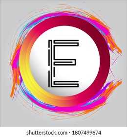 E letter logo with white background.The black letter icon.This is company logo.