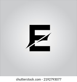 E letter logo. E letter logo with white background. This is black letter logo. Use stylist fashion logo. Decorative design.