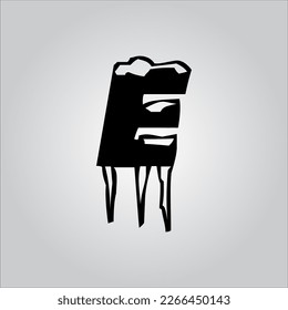 E-Brief-Logo. E-Brief-Logo auf weißem Hintergrund. Das ist das Logo eines schwarzen Briefes. Verwenden Sie das stylische Modelogo. Dekoratives Design.