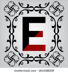 E letter logo with white background.Colorful letter logo.