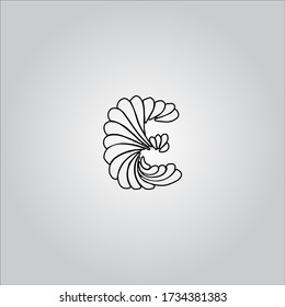 E letter logo with white background.Nice letter icon.