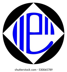 e letter logo in the white rectangle. Vector design template elements for your application or company identity.