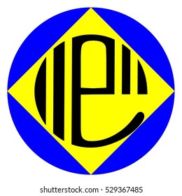 e letter logo in the yellow rectangle. Vector design template elements for your application or company identity.