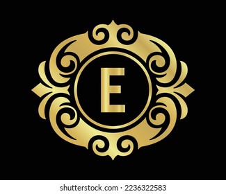 E letter luxury logo creative design vector template.