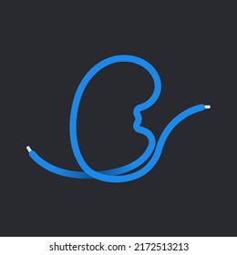 E letter made shoelace. Vector isolated font for app logo, sport design, creative template and more
