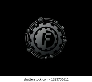 E Letter Metar Gear Icon Design Perfect for automotive, machinery and  industrial logo.