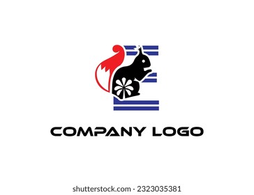 E letter Modern abstract Creative digital animal logo. vector illustration logo. modern style Awesome logo in shape a template Mode flat.