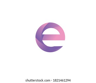 E letter modern logo typography minimal letter identity drop gradient purple type alphabet company abstract colorful type