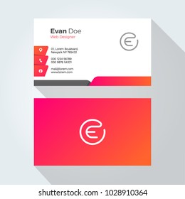 E Letter Modern Minimal Abstract Alphabet Business card design template