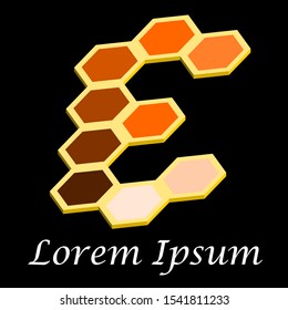 E Letter Modern Style Logos. 3D, Polygon, Hexagonal Vector Logos