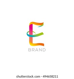 E letter modern vector logo, (sign, symbol ,icon, design element), illustrated letter of the alphabet