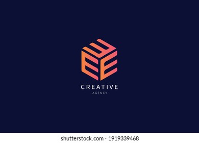 E Letter Monogram Logo Minimalist Design