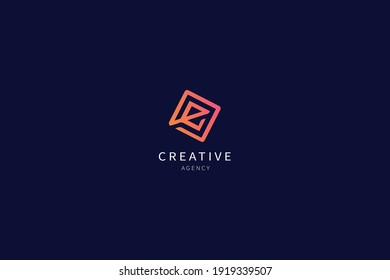 E Letter Monogram Logo-Minimaldesign