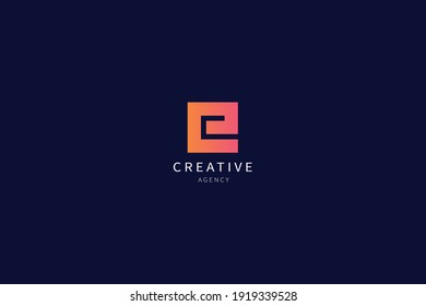 E Letter Monogram Logo Minimalist Design
