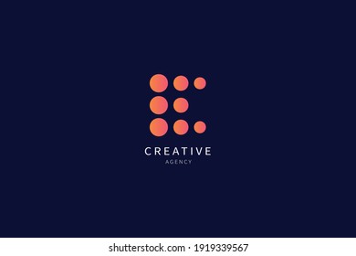 E Letter Monogram Logo Minimalist Design
