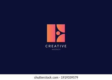 E Letter Monogram Logo-Minimaldesign
