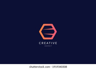 Diseño minimalista del logotipo del monograma de la letra E