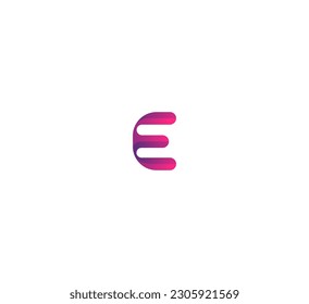 Diseño minimalista del logotipo de la letra E. Logo de 3D Colorful E.