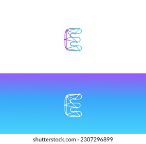 E Letter Monogram Logo Minimalist Design. Technology E letter logo.