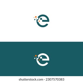 E Letter Monogram Logo Minimalist Design. Technology E letter logo.