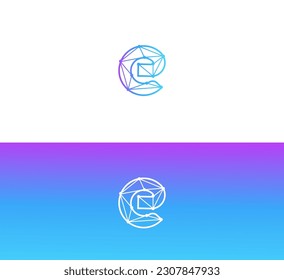E Letter Monogram Logo Minimalist Design. Technology E letter logo.