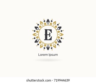 E letter monogram. Luxury letter E logo design