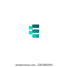 E Letter Monogram, PIxel Logo Minimalist Design.