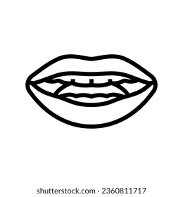 a e i letter mouth animate line icon vector. a e i letter mouth animate sign. isolated contour symbol black illustration