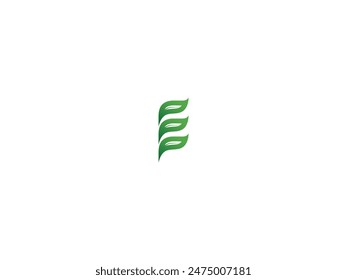 E letter nature leaf combination vector logo design