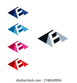 E letter negative with 3D effect Logo Concept, eps 10