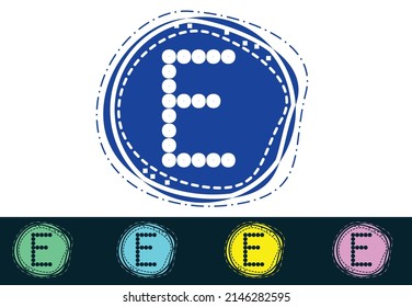 E letra nuevo logotipo y diseño de iconos