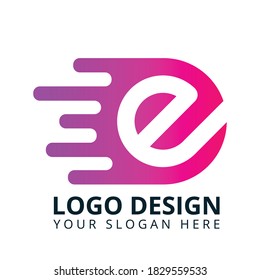 E Letter Online Shopping Professional Logo Design Vector