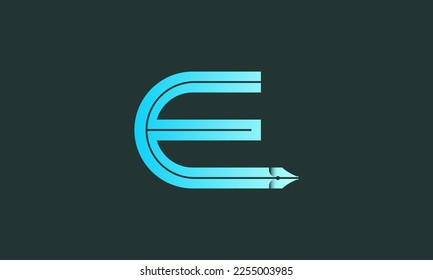 Letra E y logo de la pluma.