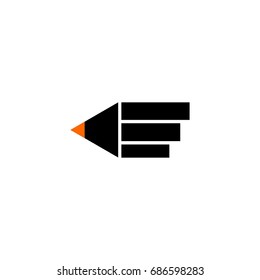e letter with pen logo vector
