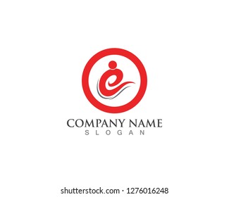 E Letter People Logo Design Template