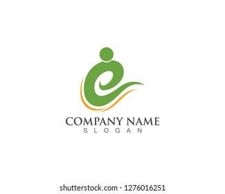 E Letter People Logo Design Template