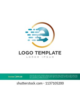 E Letter Pixel Icon Vector Logo Template