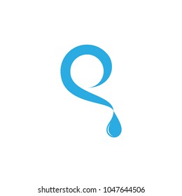 e letter or Q letter with water drop logo design vector