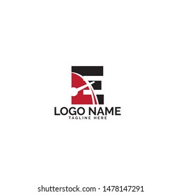 e letter racing logo design