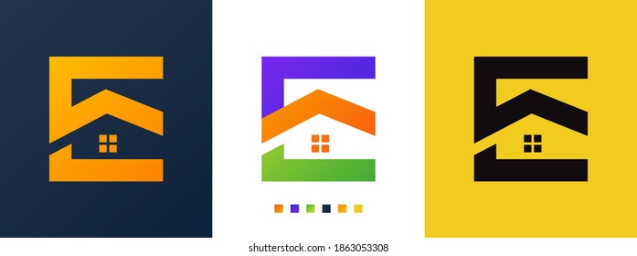 e Letter Real Estate Logo Design - Real estate logo	