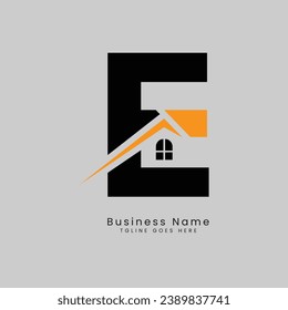 E Letter Real Estate Logo, Vector illustration Template Concept Design Logo for Property Business Image Start with Alphabet E