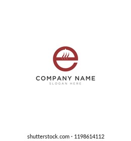 e letter with restaurant and pin Logo Template Design Vector, Emblem, Design Concept, Creative Symbol, Icon